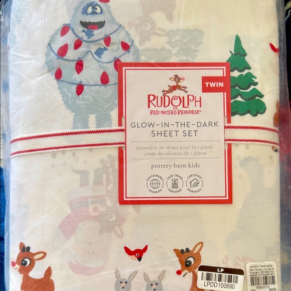 Pottery Barn Kids Rudolph Glow-in-the-Dark Twin Sheet Set